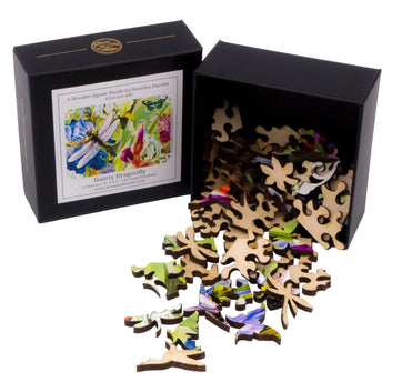 Dainty Dragonfly - 52 Piece Mini Wooden Jigsaw Puzzle - Nautilus Puzzles - Wooden Jigsaw Puzzles For Adults