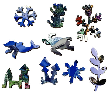 Dolphin Reef (49 Piece Mini Wooden Jigsaw Puzzle) - Nautilus Puzzles - Wooden Jigsaw Puzzles For Adults