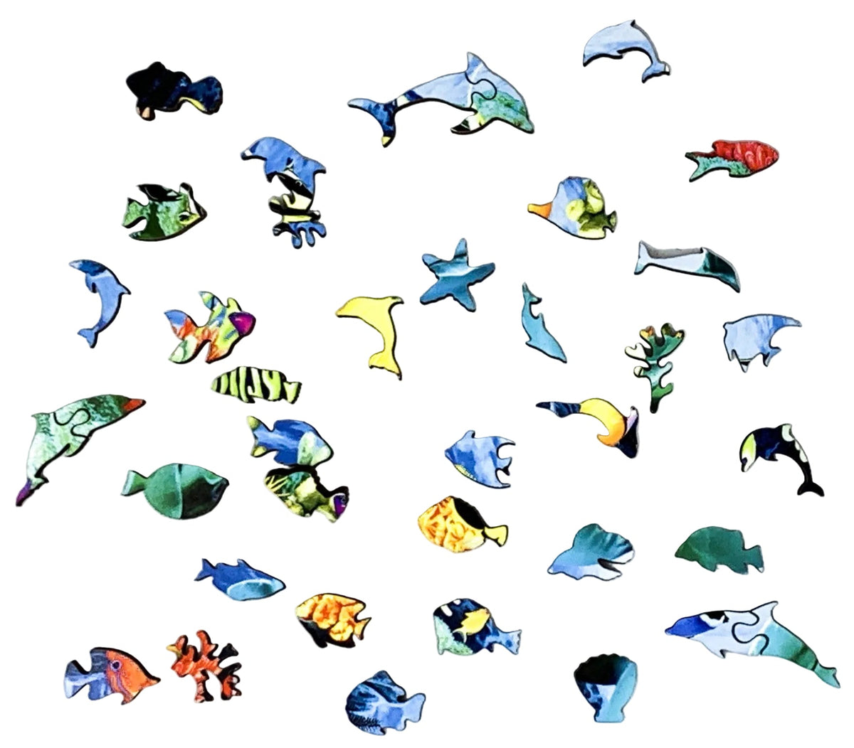 Dolphins At Play (139 Piece Wooden Jigsaw Puzzle) - Nautilus Puzzles - Wooden Jigsaw Puzzles For Adults