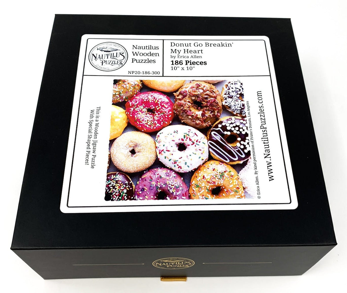 Donut Go Breakin' My Heart. 186 Piece Wooden Jigsaw Puzzle. - Nautilus Puzzles - Wooden Jigsaw Puzzles For Adults