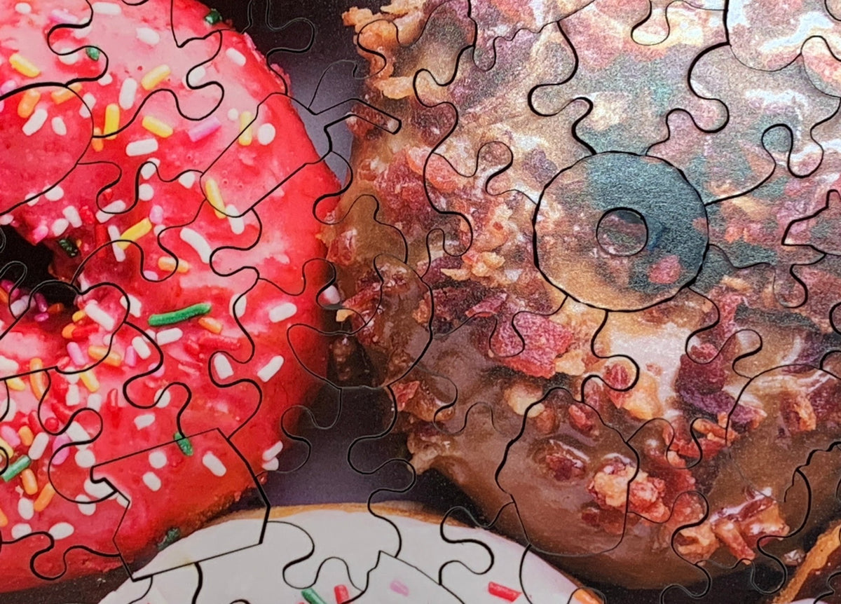 Donut Go Breakin' My Heart. 186 Piece Wooden Jigsaw Puzzle. - Nautilus Puzzles - Wooden Jigsaw Puzzles For Adults