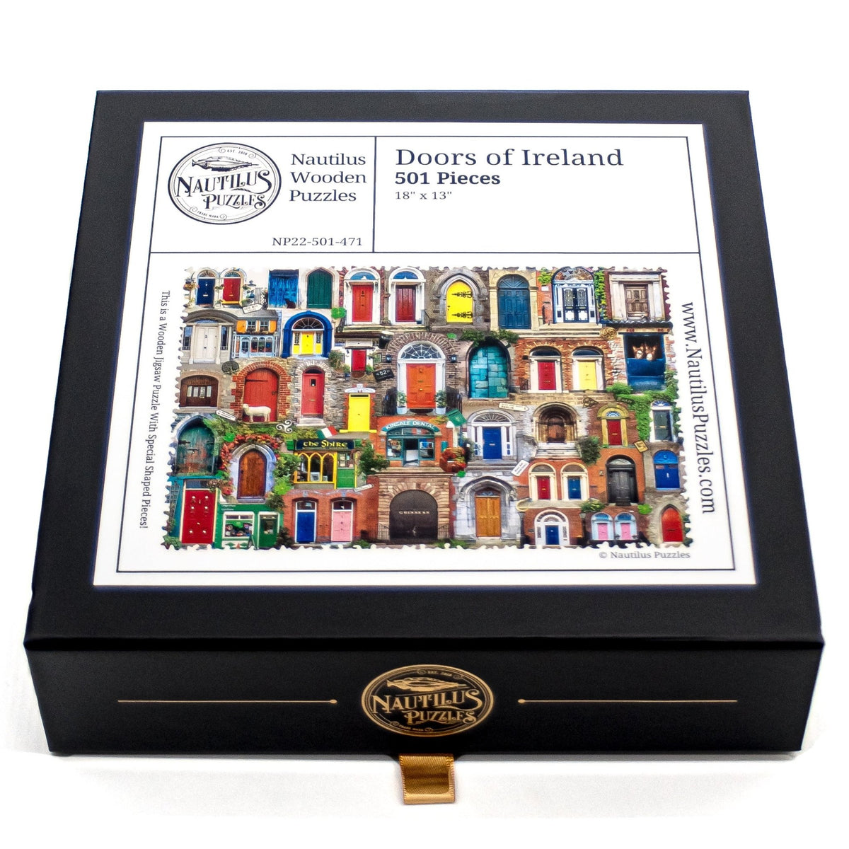 Doors of Ireland (501 Piece Wooden Jigsaw Puzzle) - Nautilus Puzzles - Wooden Jigsaw Puzzles For Adults