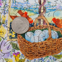 Easter Basket. 75 Pieces. Mini Puzzle. - Nautilus Puzzles - Wooden Jigsaw Puzzles For Adults