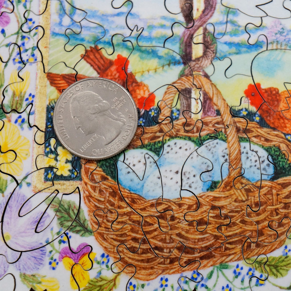 Easter Basket. 75 Pieces. Mini Puzzle. - Nautilus Puzzles - Wooden Jigsaw Puzzles For Adults