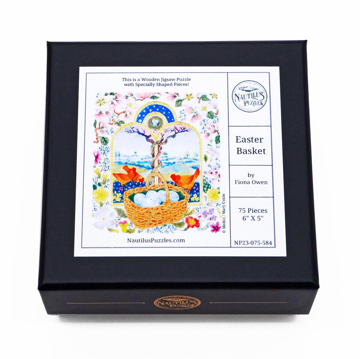 Easter Basket. 75 Pieces. Mini Puzzle. - Nautilus Puzzles - Wooden Jigsaw Puzzles For Adults