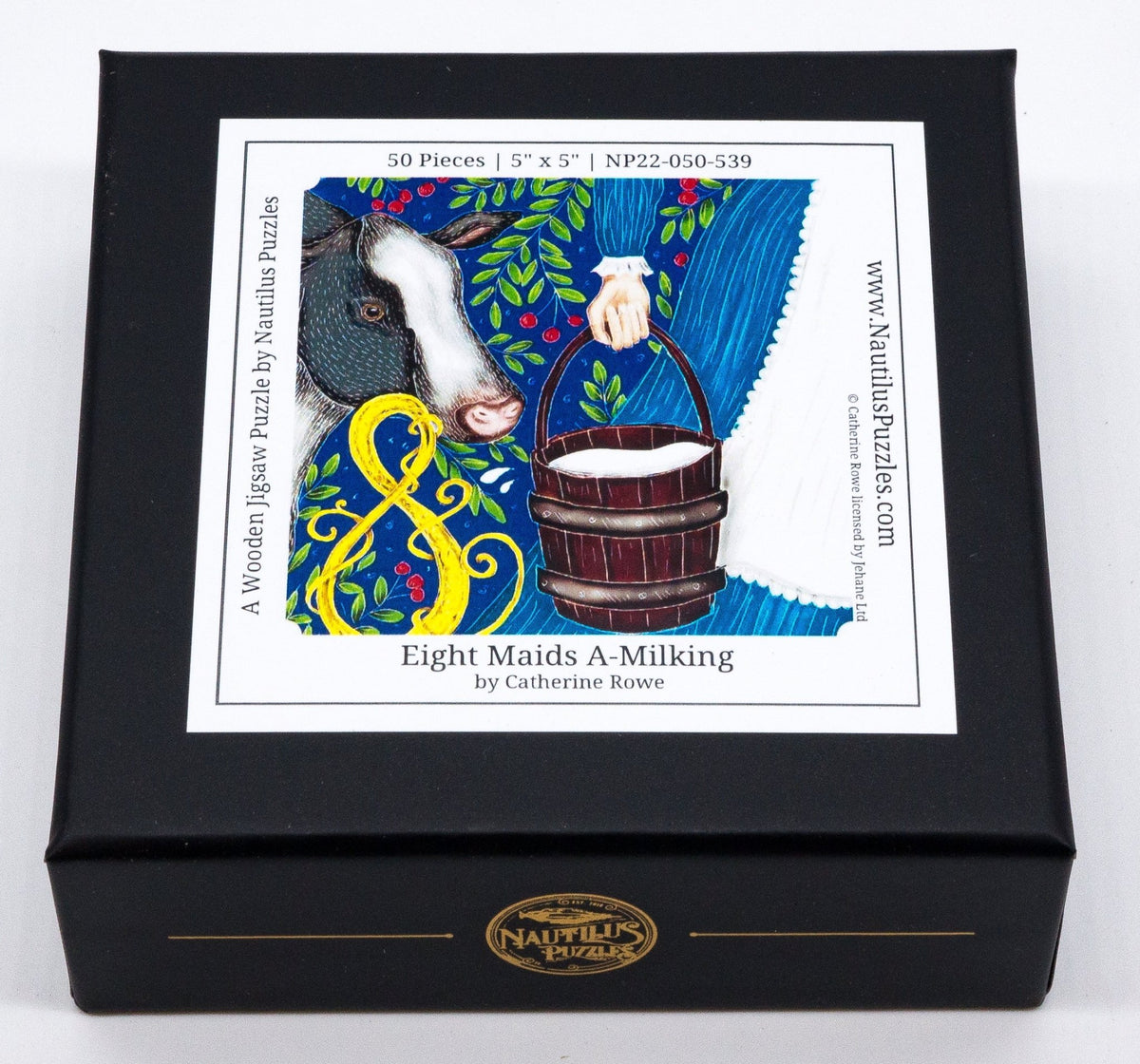 Eight Maids A-Milking (50 Piece Mini Wooden Jigsaw Puzzle) - Nautilus Puzzles - Wooden Jigsaw Puzzles For Adults