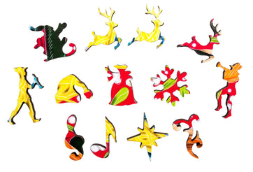 Eleven Pipers Piping (50 Piece Mini Wooden Jigsaw Puzzle) - Nautilus Puzzles - Wooden Jigsaw Puzzles For Adults