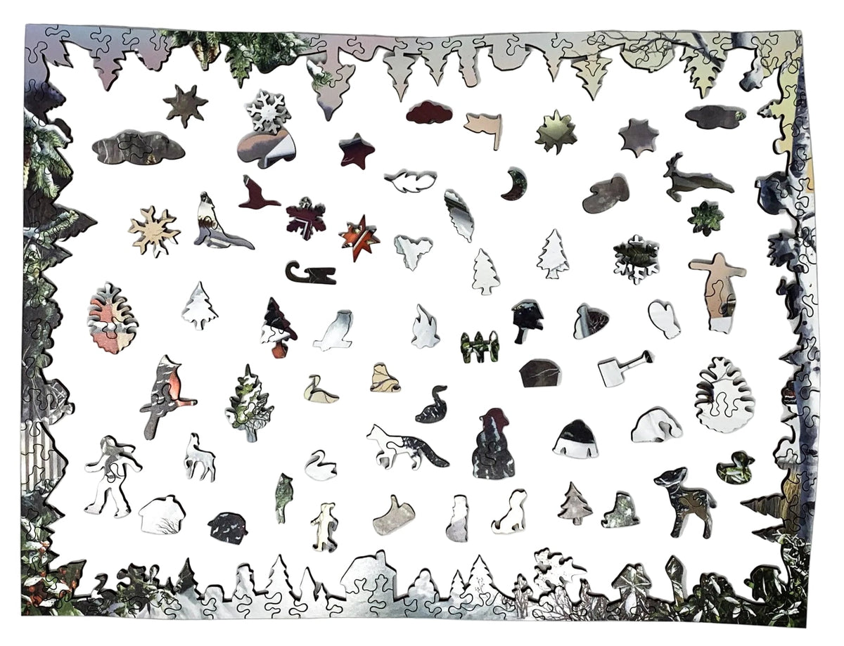 First Snow of Winter (475 Piece Wooden Jigsaw Puzzle) - Nautilus Puzzles - Wooden Jigsaw Puzzles For Adults