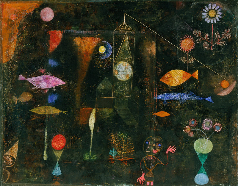 Fish Magic by Paul Klee (450 Piece Wooden Jigsaw Puzzle) - Nautilus Puzzles - Wooden Jigsaw Puzzles For Adults