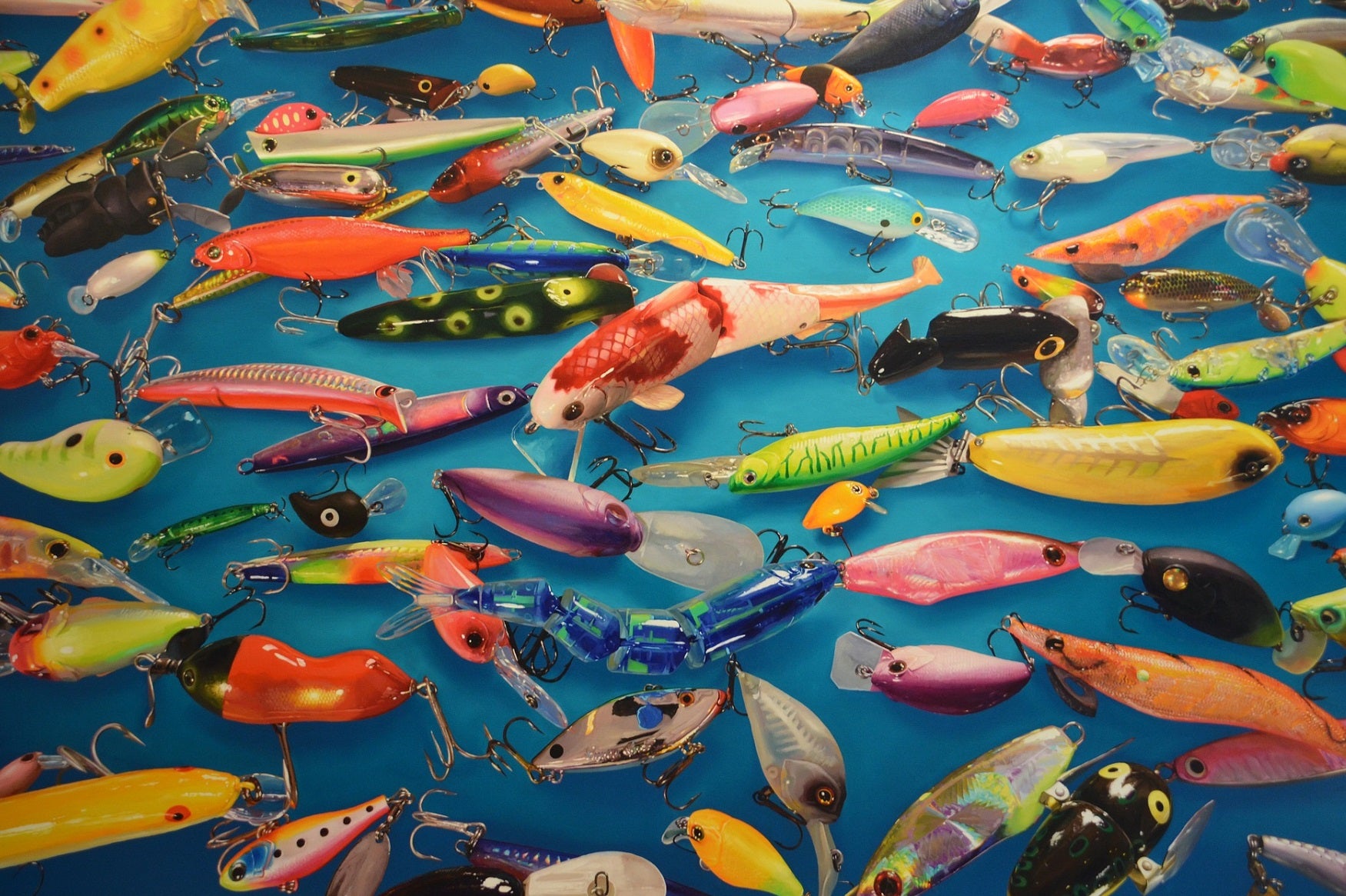 Fishing Lures (51 Piece Mini Wooden Jigsaw Puzzle) - Nautilus Puzzles - Wooden Jigsaw Puzzles For Adults