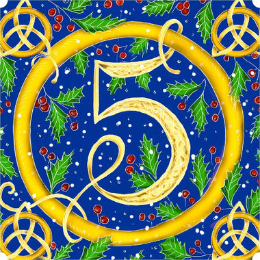 Five Gold Rings (50 Piece Mini Wooden Jigsaw Puzzle) - Nautilus Puzzles - Wooden Jigsaw Puzzles For Adults