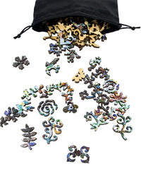 Flower Garden Blues (132 Piece Wooden Jigsaw Puzzle) - Nautilus Puzzles - Wooden Jigsaw Puzzles For Adults