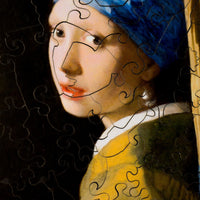Girl With a Pearl Earring (54 Piece Mini Wooden Jigsaw Puzzle) - Nautilus Puzzles - Wooden Jigsaw Puzzles For Adults
