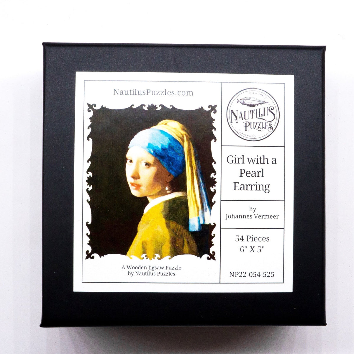 Girl With a Pearl Earring (54 Piece Mini Wooden Jigsaw Puzzle) - Nautilus Puzzles - Wooden Jigsaw Puzzles For Adults