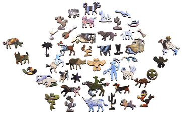 Git Along Little Doggies (446 Piece Wooden Jigsaw Puzzle) - Nautilus Puzzles - Wooden Jigsaw Puzzles For Adults