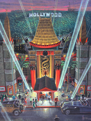 Grauman's Chinese Theatre, Hollywood (419 Piece Wooden Jigsaw Puzzle) - Nautilus Puzzles - Wooden Jigsaw Puzzles For Adults