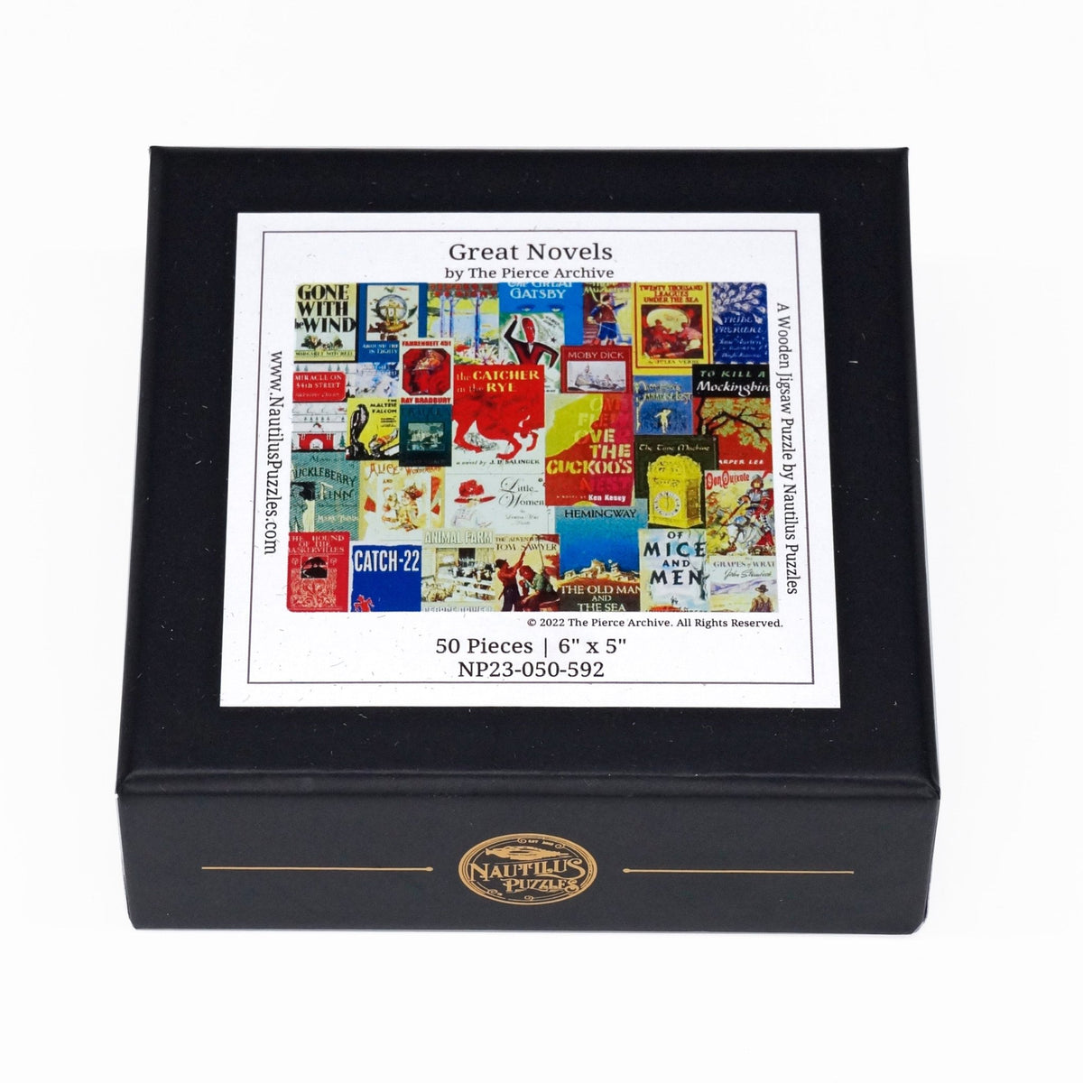 Great Novels (50 Pieces) Mini Wooden Jigsaw Puzzle - Nautilus Puzzles - Wooden Jigsaw Puzzles For Adults