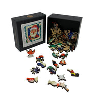 Holly Jolly Santa (50 Piece Mini Christmas Wooden Jigsaw Puzzle) - Nautilus Puzzles - Wooden Jigsaw Puzzles For Adults