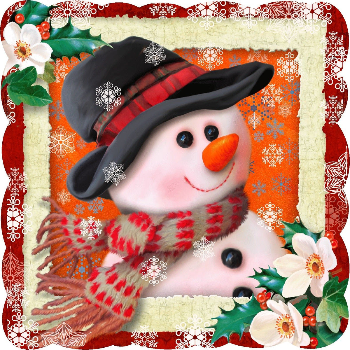 Holly Jolly Snowman (50 Piece Mini Christmas Wooden Jigsaw Puzzle) - Nautilus Puzzles - Wooden Jigsaw Puzzles For Adults