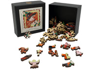 Holly Jolly Snowman (50 Piece Mini Christmas Wooden Jigsaw Puzzle) - Nautilus Puzzles - Wooden Jigsaw Puzzles For Adults