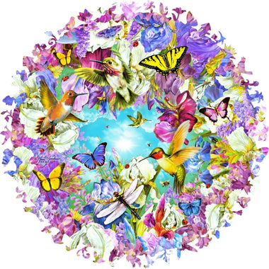 Hummingbird Heaven - 360 Piece Wooden Jigsaw Puzzle - Nautilus Puzzles - Wooden Jigsaw Puzzles For Adults