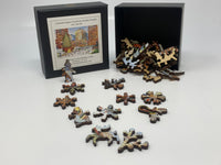 Ice Skaters at Rockefeller Center - 50 Piece Mini Wooden Jigsaw Puzzle - Nautilus Puzzles - Wooden Jigsaw Puzzles For Adults