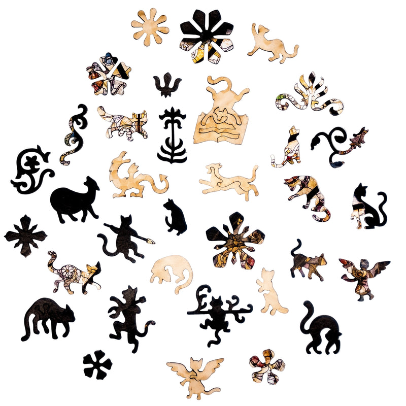 Cathedral Cat - 372 Piece Wooden Jigsaw Puzzle - Nautilus Puzzles - Wooden Jigsaw Puzzles For Adults
