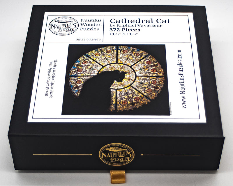 Cathedral Cat - 372 Piece Wooden Jigsaw Puzzle - Nautilus Puzzles - Wooden Jigsaw Puzzles For Adults