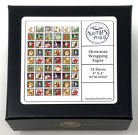 Christmas Wrapping Paper (51 Pieces) Mini Christmas Wooden Puzzle - Nautilus Puzzles - Wooden Jigsaw Puzzles For Adults