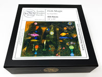 Fish Magic by Paul Klee (450 Piece Wooden Jigsaw Puzzle) - Nautilus Puzzles - Wooden Jigsaw Puzzles For Adults