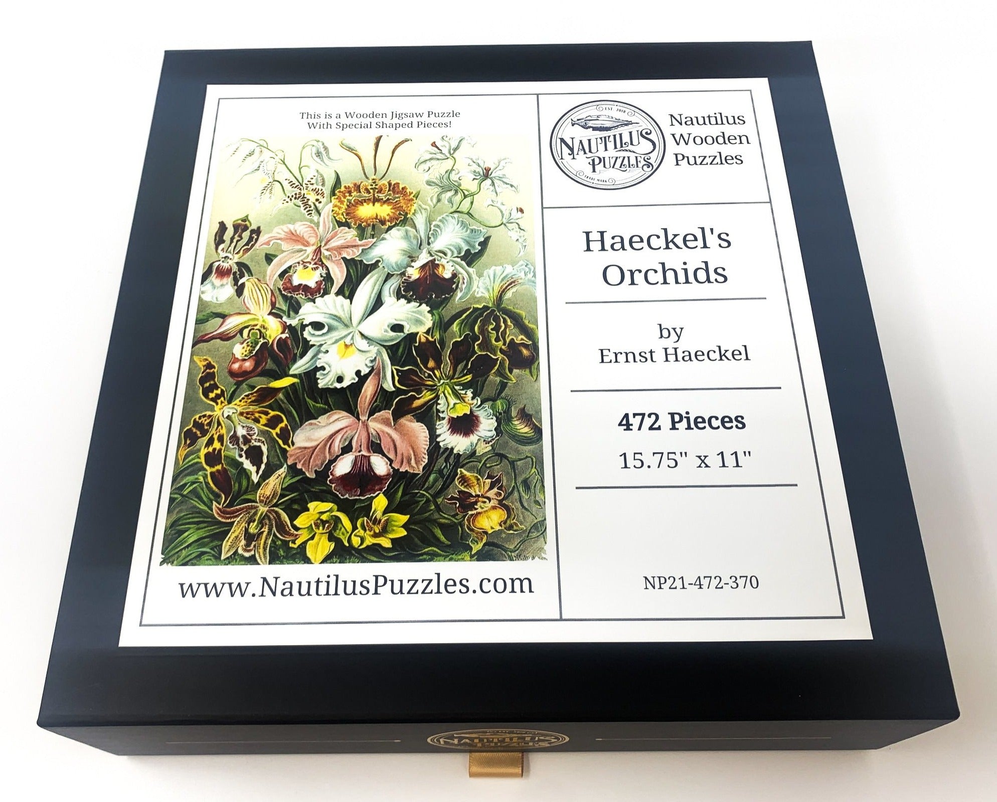 Haeckel's Orchids - 472 Piece Wooden Jigsaw Puzzle - Nautilus Puzzles - Wooden Jigsaw Puzzles For Adults