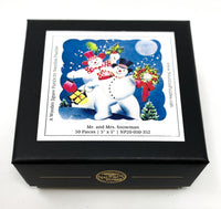 Mr. & Mrs. Snowman (50 Piece Mini Christmas Wooden Jigsaw Puzzle) - Nautilus Puzzles - Wooden Jigsaw Puzzles For Adults