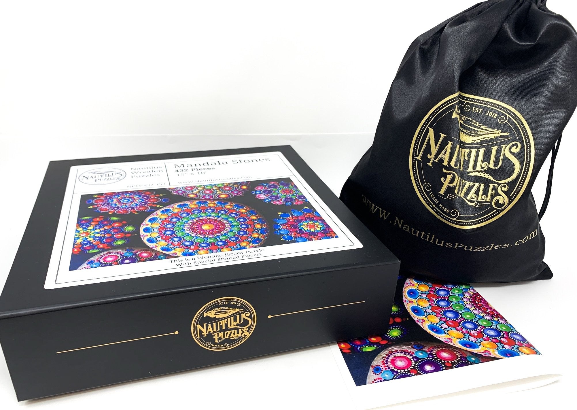 Mandala Stones (432 Piece Wooden Jigsaw Puzzle) - Nautilus Puzzles - Wooden Jigsaw Puzzles For Adults