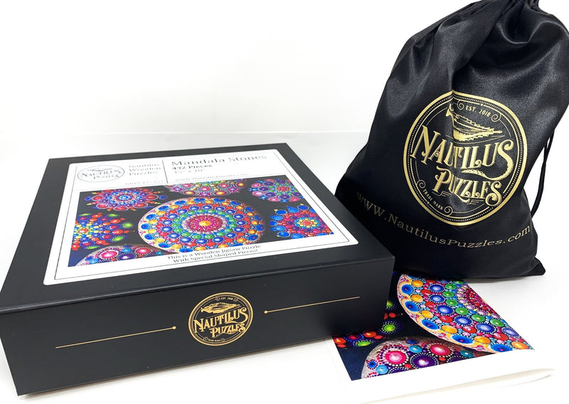 Mandala Stones (432 Piece Wooden Jigsaw Puzzle) - Nautilus Puzzles - Wooden Jigsaw Puzzles For Adults