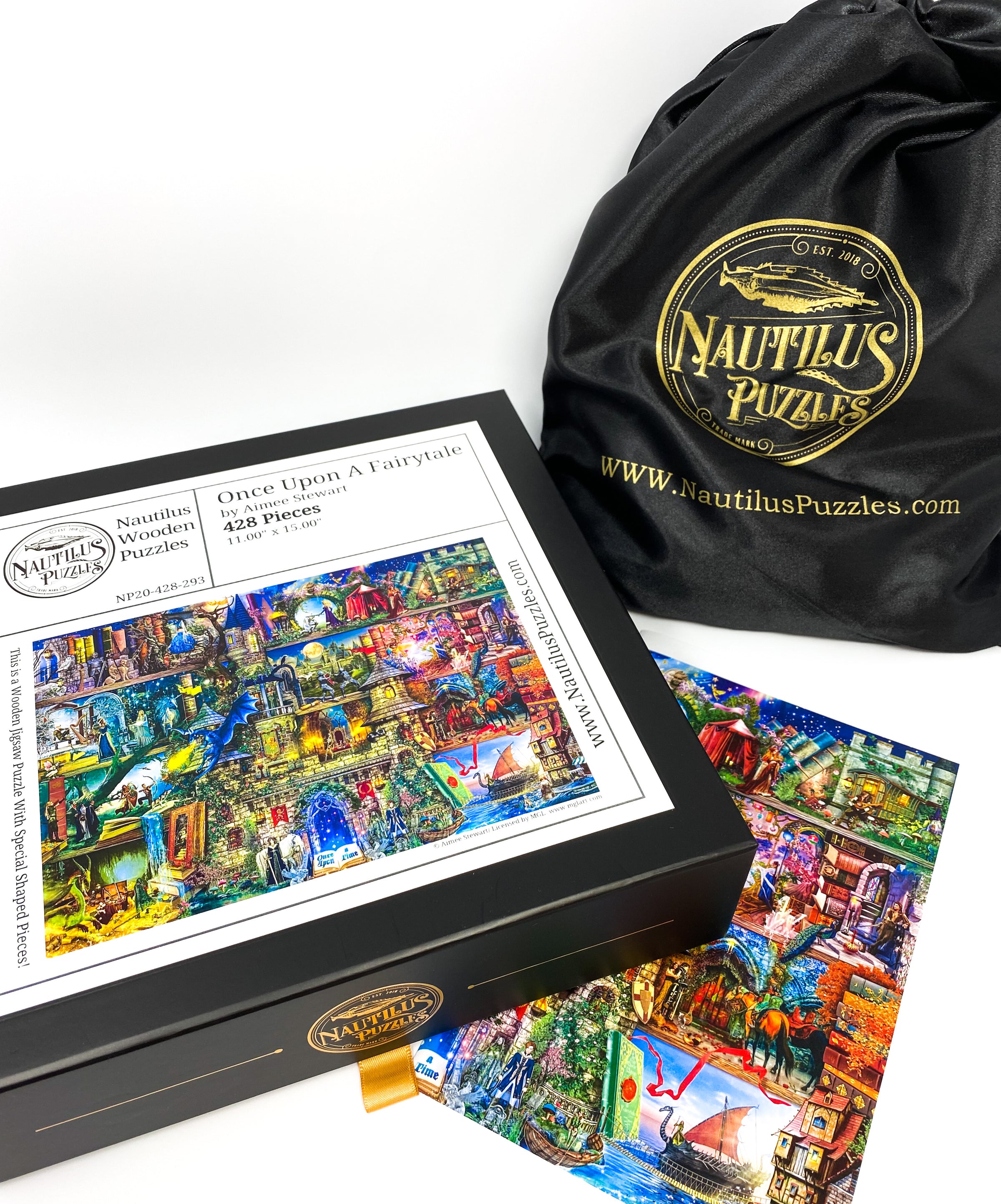 Once Upon A Fairytale (428 Piece Wooden Jigsaw Puzzle) - Nautilus Puzzles - Wooden Jigsaw Puzzles For Adults