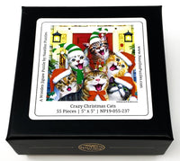 Crazy Christmas Cats (55 Piece Mini Christmas Wooden Jigsaw Puzzle) - Nautilus Puzzles - Wooden Jigsaw Puzzles For Adults