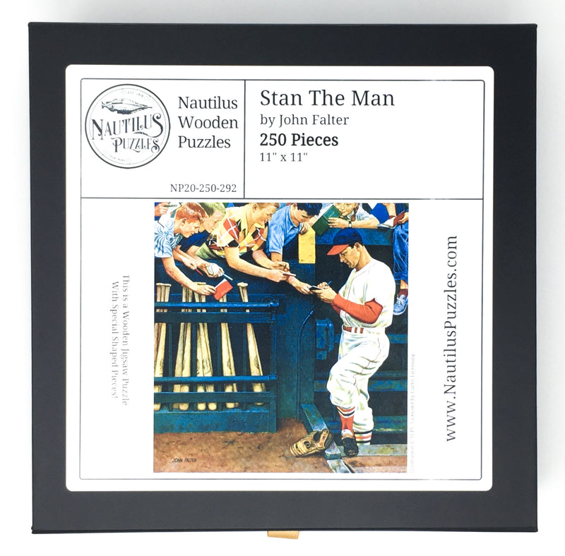 Stan The Man - 250 Piece Baseball Wooden Jigsaw Puzzle - Nautilus Puzzles - Wooden Jigsaw Puzzles For Adults