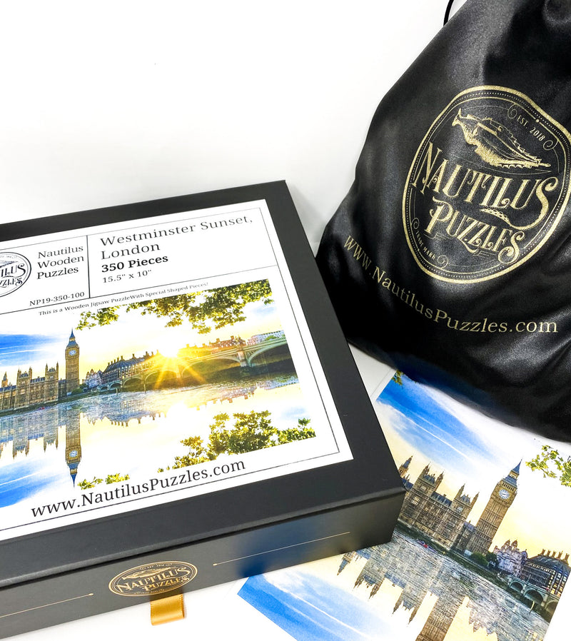 Westminster Sunset, London (350 Piece Wooden Jigsaw Puzzle) - Nautilus Puzzles - Wooden Jigsaw Puzzles For Adults