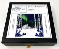 Alaskan Polar Bears - 351 Piece Wooden Jigsaw Puzzle - Nautilus Puzzles - Wooden Jigsaw Puzzles For Adults