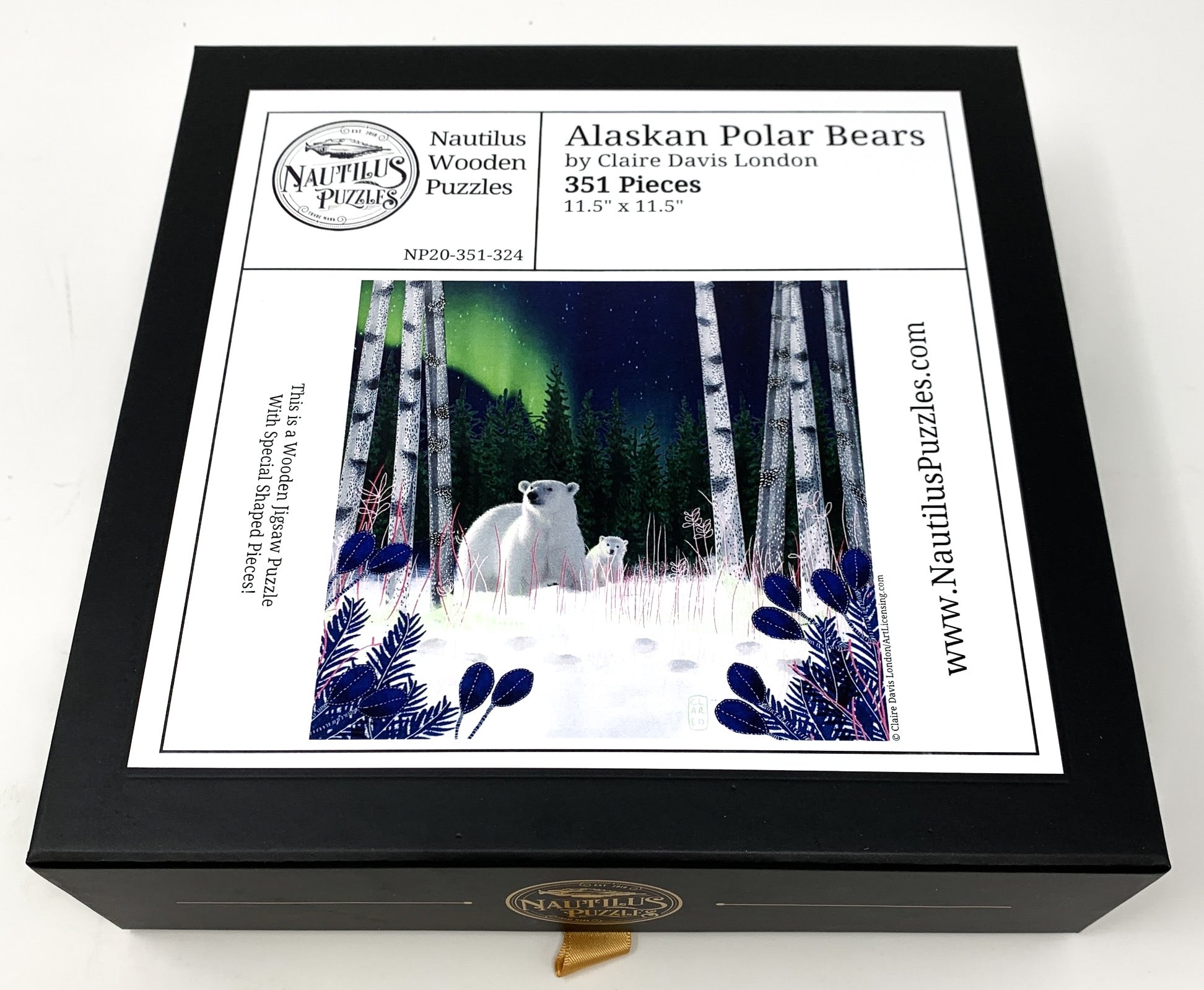 Alaskan Polar Bears - 351 Piece Wooden Jigsaw Puzzle - Nautilus Puzzles - Wooden Jigsaw Puzzles For Adults