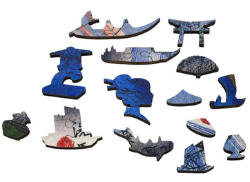 Poling Past Willows by Utagawa (Ando) Hiroshige (400 Piece Wooden Jigsaw Puzzle) - Nautilus Puzzles - Wooden Jigsaw Puzzles For Adults