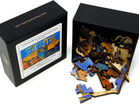 Langlois Bridge At Arles by Vincent Van Gogh (50 Pieces) Mini Wooden Jigsaw Puzzle - Nautilus Puzzles - Wooden Jigsaw Puzzles For Adults