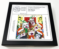 Crazy Christmas Cats - 261 Piece Christmas Wooden Jigsaw Puzzle - Nautilus Puzzles - Wooden Jigsaw Puzzles For Adults