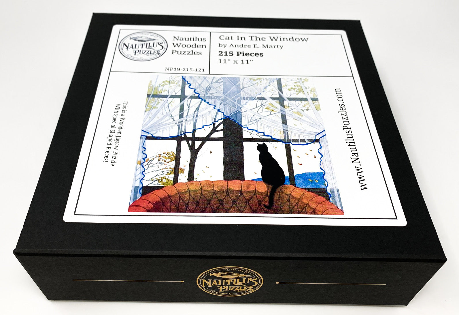 Cat in the Window - 215 Piece Cat Wooden Jigsaw Puzzle - Nautilus Puzzles - Wooden Jigsaw Puzzles For Adults