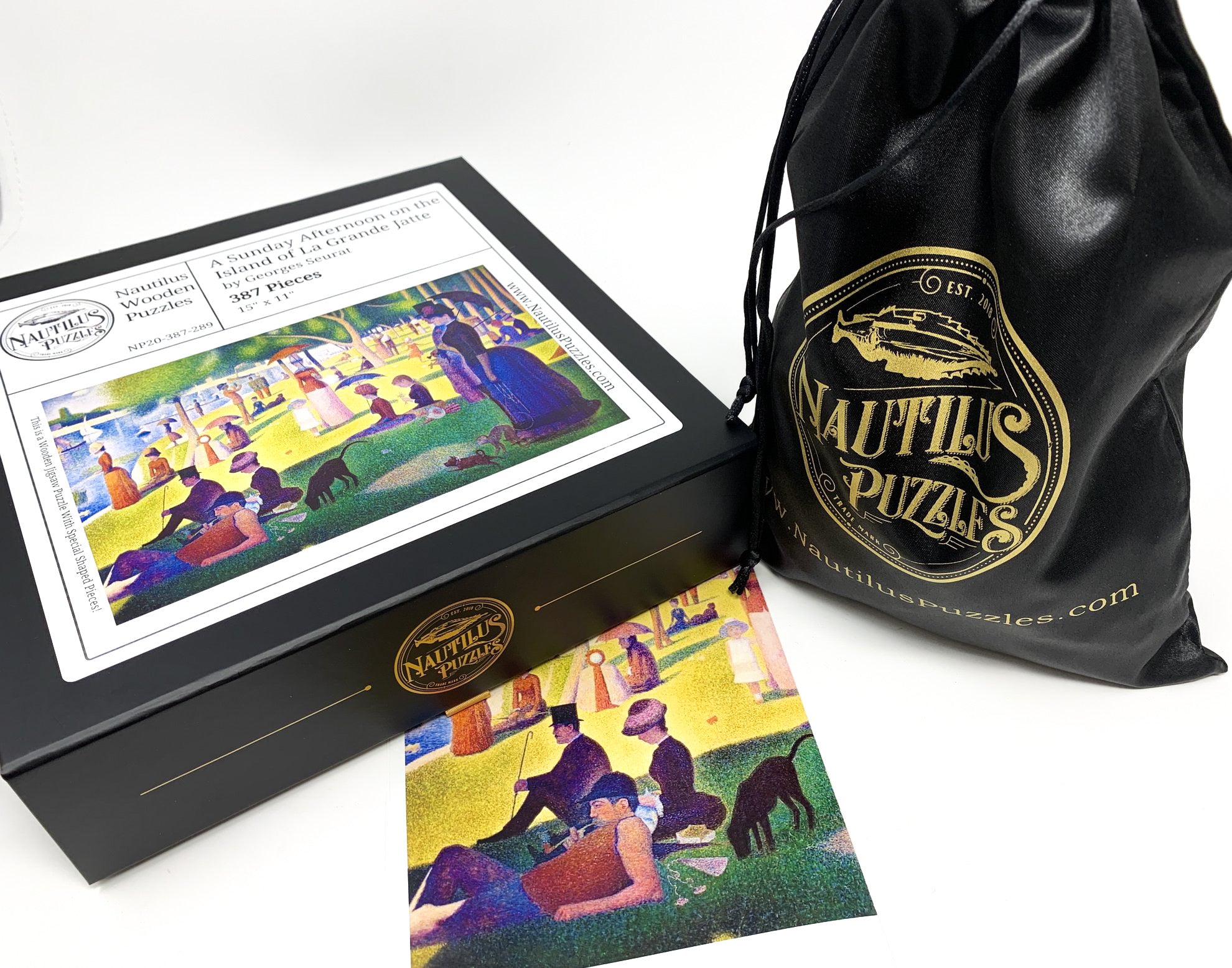 A Sunday Afternoon on the Island of La Grande Jatte (387 Pieces) Wooden Jigsaw Puzzle - Nautilus Puzzles - Wooden Jigsaw Puzzles For Adults