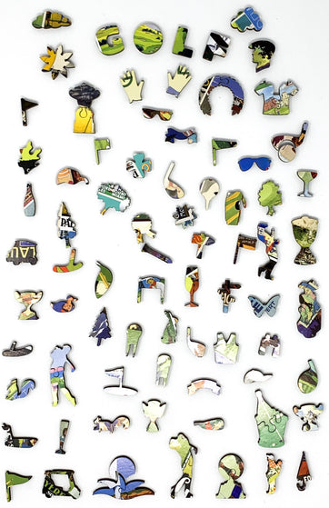 Vintage Golf Posters (501 Piece Wooden Jigsaw Puzzle) - Nautilus Puzzles - Wooden Jigsaw Puzzles For Adults