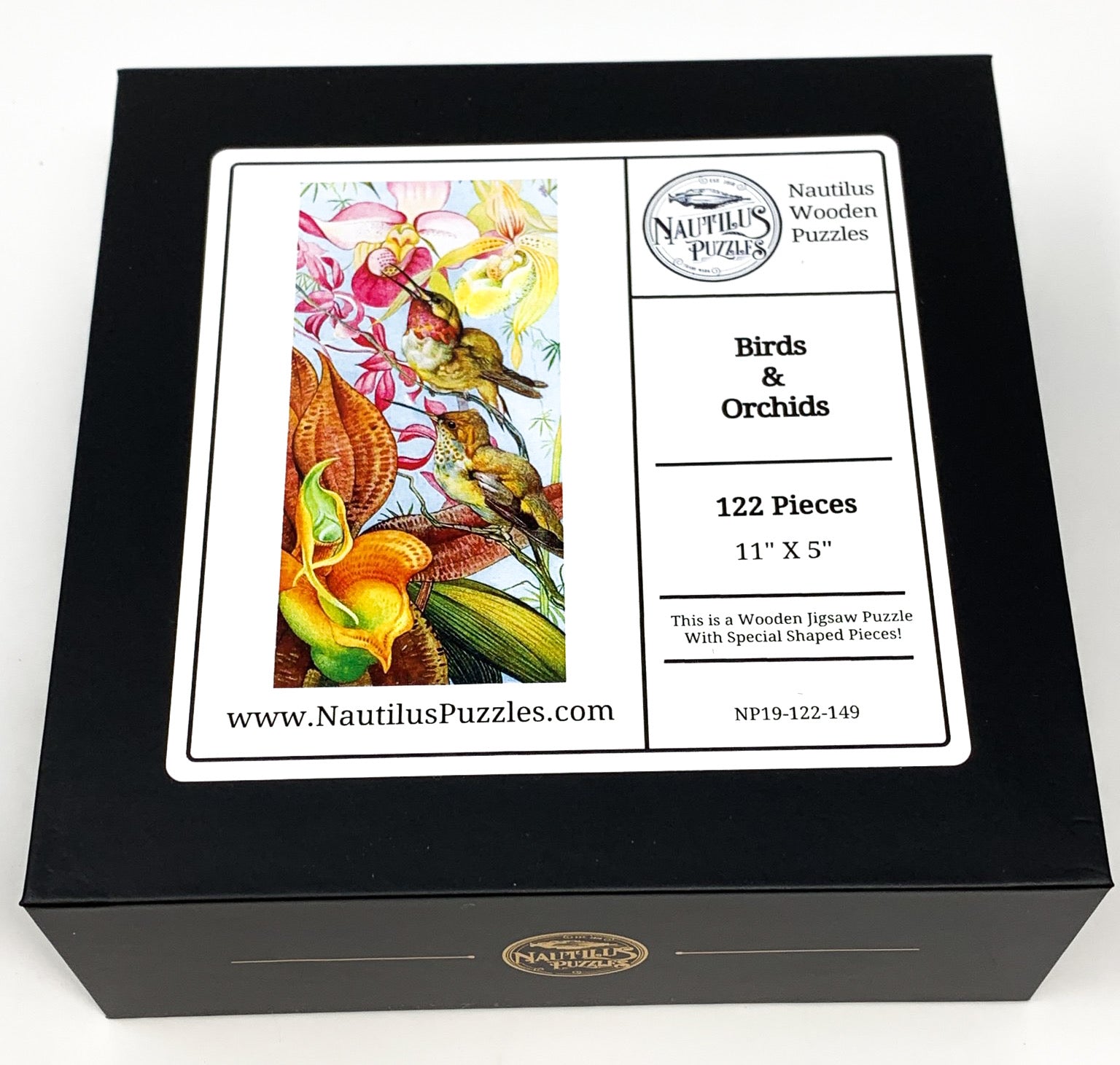Birds & Orchids (122 Piece Adult Wooden Jigsaw Puzzle) - Nautilus Puzzles - Wooden Jigsaw Puzzles For Adults