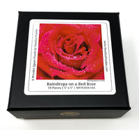Raindrops on a Red Rose - 59 Piece Mini Valentine's Day Wooden Puzzle - Nautilus Puzzles - Wooden Jigsaw Puzzles For Adults