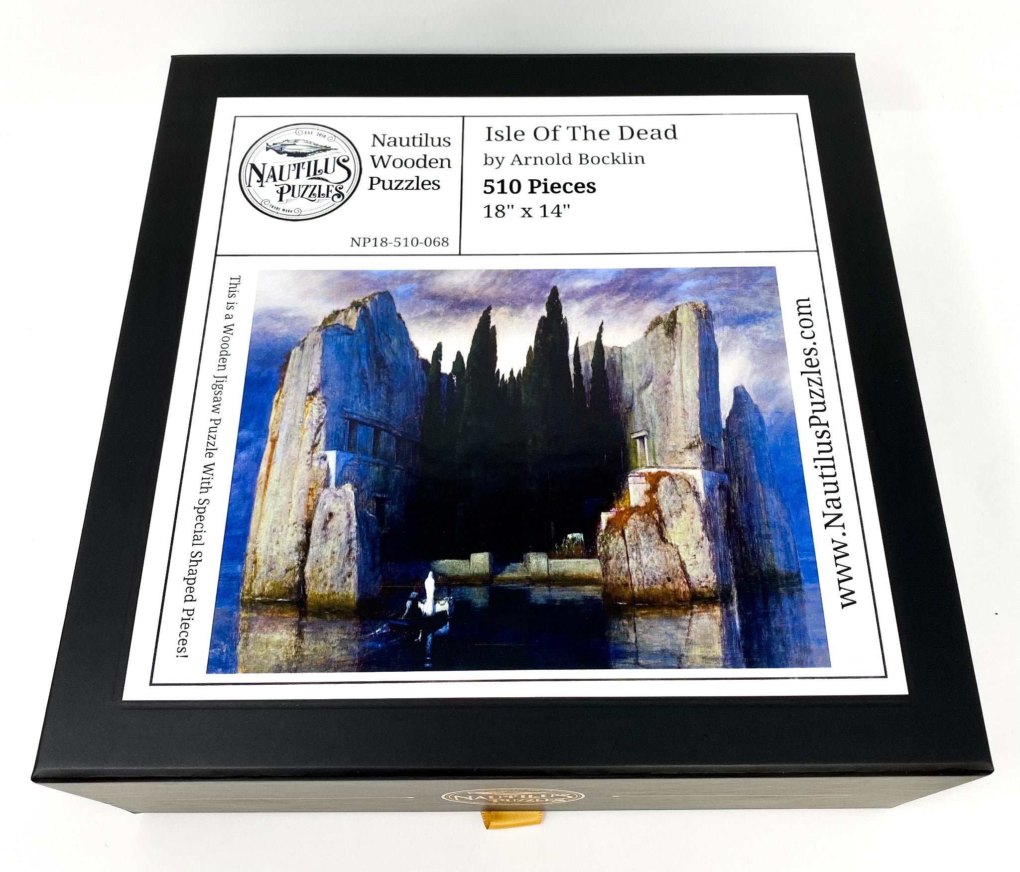 The Isle Of The Dead by Arnold Böcklin (510 Pieces) Heirloom Wooden Jigsaw Puzzle - Nautilus Puzzles - Wooden Jigsaw Puzzles For Adults