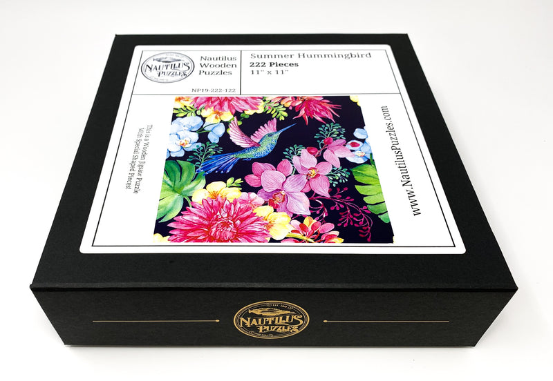 Summer Hummingbird - 222 Piece Wooden Jigsaw Puzzle - Nautilus Puzzles - Wooden Jigsaw Puzzles For Adults